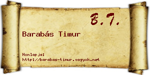 Barabás Timur névjegykártya